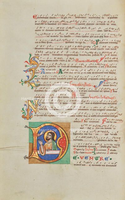 Initial D: Isaiah in Prayer; Stammheim Missal, probably 1170s. Creator: Unknown.
