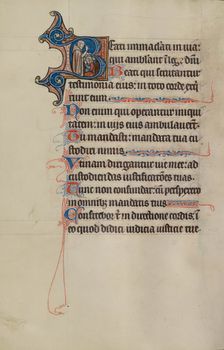 Initial D: People Worshipping a Golden Calf; Bute Psalter, text and illumination about 1285. Creator: Bute Master
