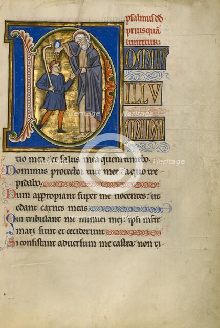Initial D: Samuel Anointing David; Psalter, after 1205. Creator: Master of Ingeborg Psalter.