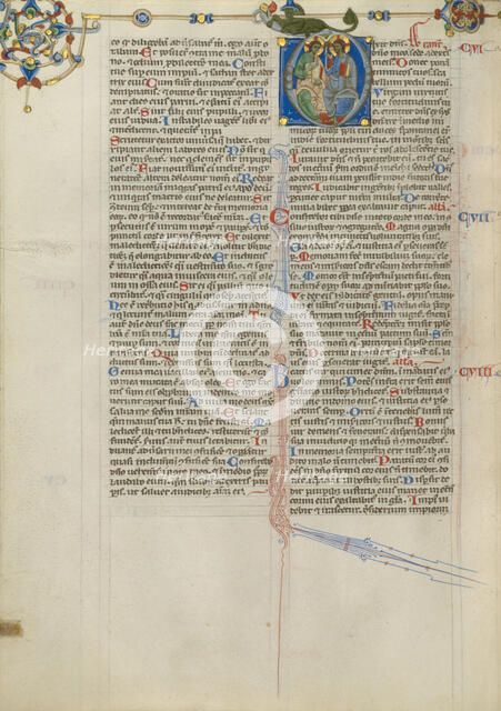 Initial D: The Trinity; Abbey Bible, about 1250-1262. Creator: Unknown.