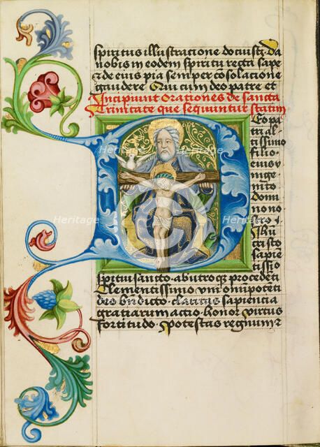 Initial D: The Trinity; Prayer Book, about 1470-1480. Creator: Workshop of Valentine Noh.