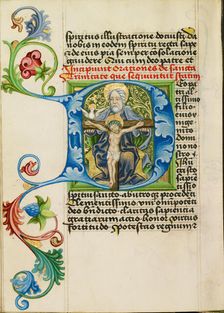 Initial D: The Trinity; Prayer Book, about 1470-1480. Creator: Workshop of Valentine Noh
