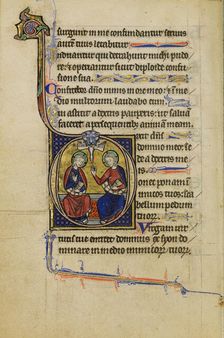 Initial D: The Trinity; Wenceslaus Psalter, about 1250-1260. Creator: Unknown