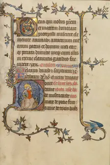 Initial D: The Virgin and Child; Bute Psalter, text and illumination about 1330. Creator: Atelier of the Passion Master