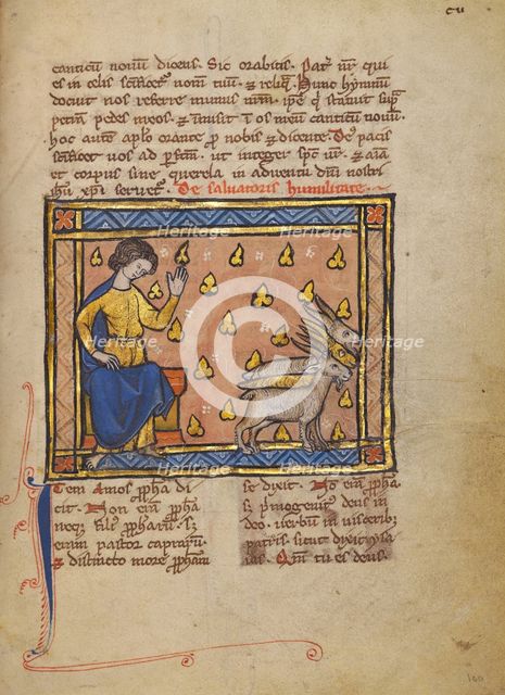 Initial D: The Virgin and Child; Bute Psalter, text and illumination about 1330. Creator: Atelier of the Passion Master.