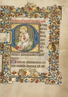 Initial D: The Virgin and Child; Book of Hours, about 1405-1410. Creator: Masters of Dirc van Delf