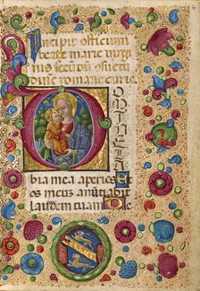 Initial D: The Virgin and Child; Gualenghi-d'Este Hours, about 1469. Creator: Guglielmo Giraldi