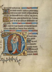 Initial D: The Virgin and Child; Psalter, about 1390. Creator: Unknown