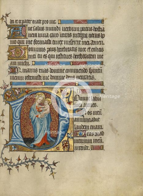 Initial D: The Virgin and Child; Psalter, about 1390. Creator: Unknown.