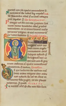Initial D: The Virgin; Stammheim Missal, probably 1170s. Creator: Unknown