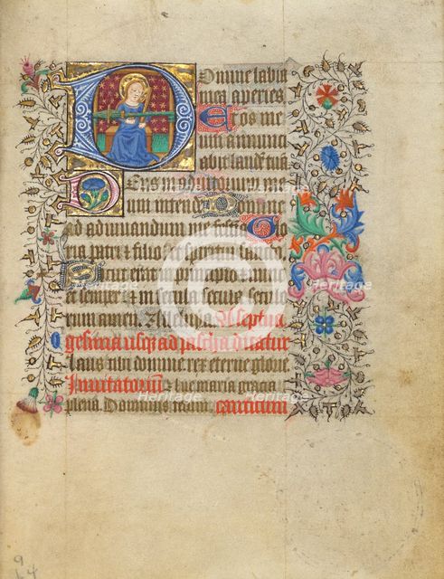 Initial D: The Virgin Weaving; Book of Hours, about 1430-1440. Creator: Fastolf Master.