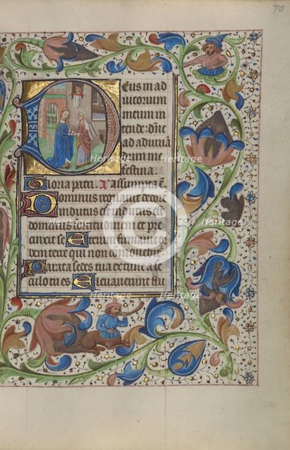 Initial D: The Visitation; Book of Hours, about 1450-1455. Creator: Master of the Lee Hours.