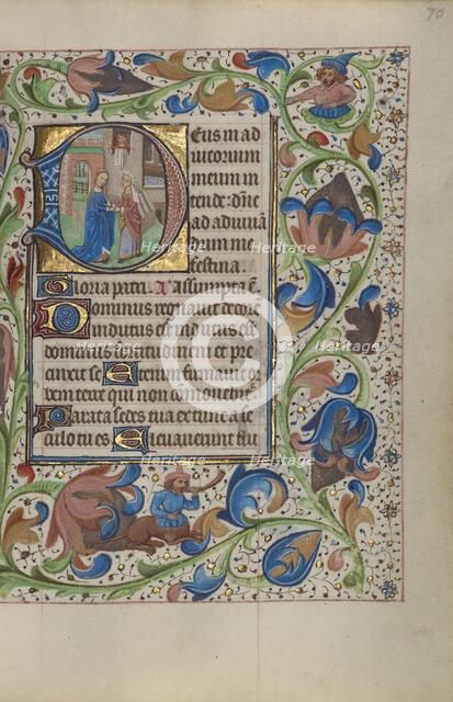 Initial D: The Visitation; Book of Hours, about 1450-1455. Creator: Master of the Lee Hours.