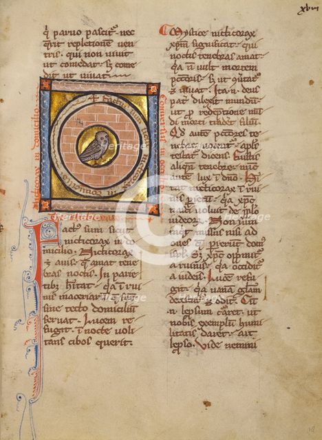 Initial D: The Way to Calvary; Bute Psalter, text and illumination about 1330. Creator: Atelier of the Passion Master.