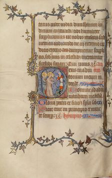 Initial D: The Way to Calvary; Bute Psalter, text and illumination about 1330. Creator: Atelier of the Passion Master