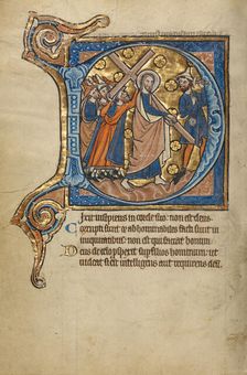 Initial D: The Way to Calvary; Psalter, mid-1200s. Creator: Unknown