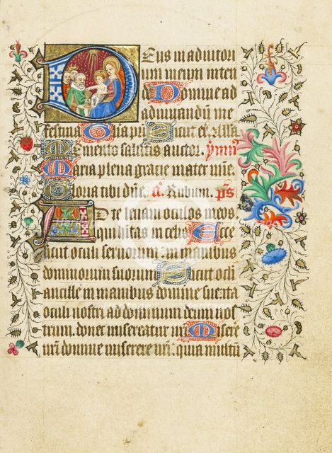 Initial D: The Adoration of the Magi; Book of Hours, about 1430-1440. Creator: Fastolf Master.