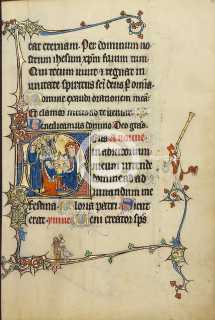 Initial D: The Adoration of the Magi; Ruskin Hours about 1300. Creator: Unknown.
