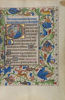 Initial D: The Annunciation; Book of Hours, about 1450-1455. Creator: Master of the Lee Hours