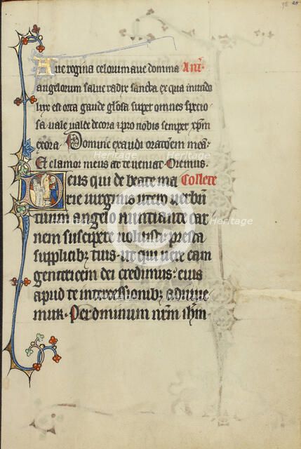 Initial D: The Annunciation; Ruskin Hours, about 1300. Creator: Unknown.