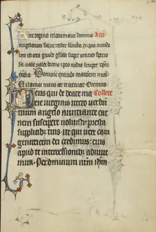 Initial D: The Annunciation; Ruskin Hours, about 1300. Creator: Unknown