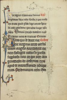 Initial D: The Annunciation; Ruskin Hours, about 1300. Creator: Unknown