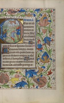 Initial D: The Annunciation to the Shepherds; Book of Hours, about 1450-1455. Creator: Master of the Lee Hours