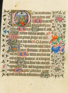 Initial D: The Annunciation to the Shepherds; Book of Hours, about 1430-1440. Creator: Fastolf Master
