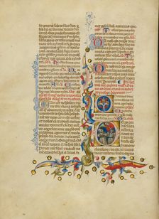 Initial D: The Annunciation to the Shepherds; Missal, between about 1389 and 1400. Creator: Master of the Brussels Initials