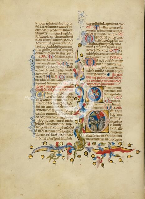 Initial D: The Annunciation to the Shepherds; Missal, between about 1389 and 1400. Creator: Master of the Brussels Initials.