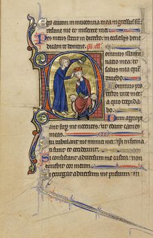 Initial D: The Annointing of David; Wenceslaus Psalter, about 1250-1260. Creator: Unknown