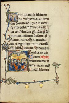 Initial D: The Ascension; Initial D: Pentecost; Ruskin Hours, about 1300. Creator: Unknown