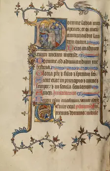 Initial D: The Betrayal of Christ; Bute Psalter, text and illumination about 1330. Creator: Atelier of the Passion Master