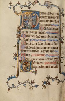 Initial D: The Betrayal of Christ; Bute Psalter, text and illumination about 1330. Creator: Atelier of the Passion Master