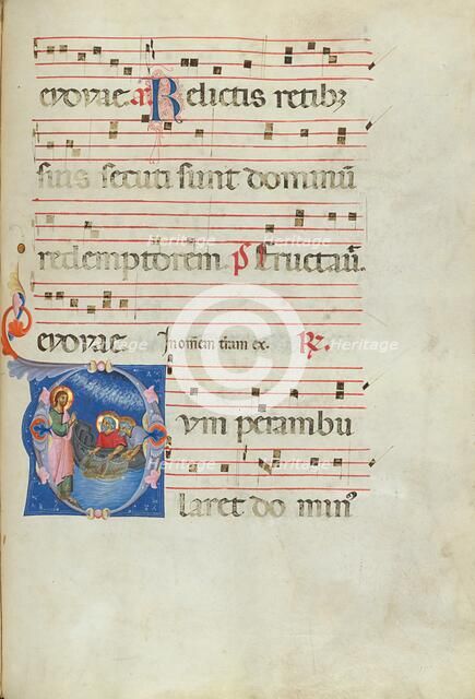 Initial D: The Calling of Saints Peter and Andrew; Antiphonal, late 13th century. Creator: Unknown.