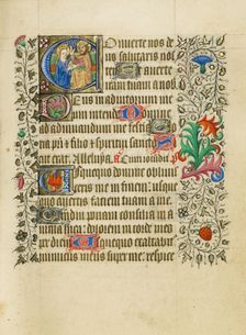 Initial D: The Coronation of the Virgin; Book of Hours, about 1430-1440. Creator: Fastolf Master