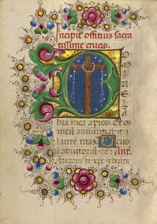 Initial D: The Cross; Gualenghi-d'Este Hours, about 1469. Creator: Taddeo Crivelli