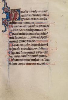 Initial D: The Crucifixion; Bute Psalter, text and illumination about 1285. Creator: Bute Master