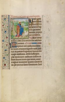 Initial D: The Crucifixion; Bute Psalter, text and illumination about 1330. Creator: Atelier of the Passion Master