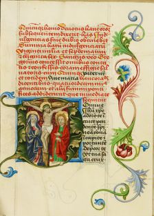 Initial D: The Crucifixion; Prayer Book, about 1470-1480. Creator: Workshop of Valentine Noh