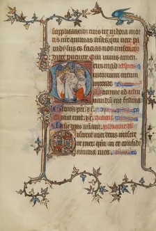 Initial D: The Deposition; Bute Psalter, text and illumination about 1330. Creator: Atelier of the Passion Master