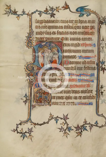 Initial D: The Deposition; Bute Psalter, text and illumination about 1330. Creator: Atelier of the Passion Master.