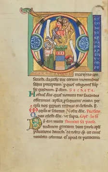 Initial D: The Fall of Simon Magus; Stammheim Missal, probably 1170s. Creator: Unknown