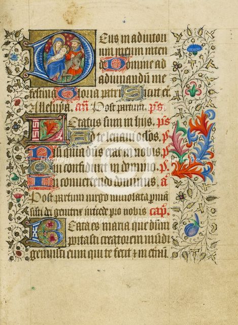 Initial D: The Flight into Egypt; Book of Hours, about 1430-1440. Creator: Fastolf Master.
