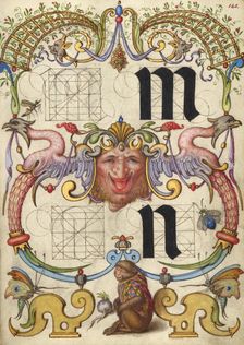 Initial D: The Harrowing of Hell; Bute Psalter, text and illumination about 1285. Creator: Bute Master