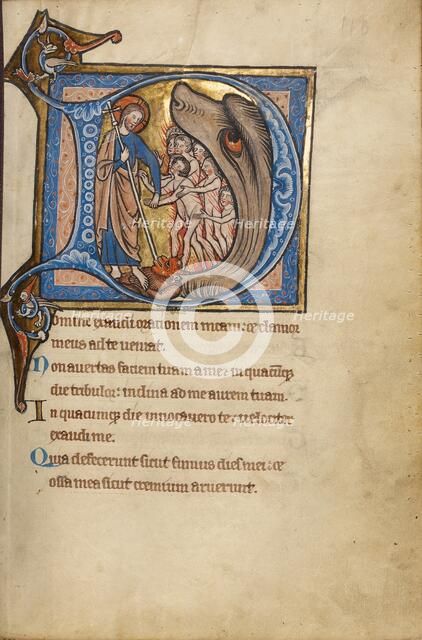 Initial D: The Harrowing of Hell; Psalter, mid-1200s. Creator: Unknown.