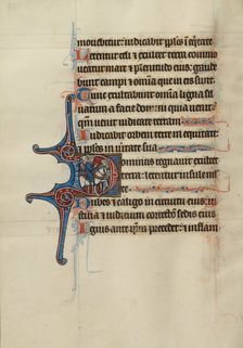 Initial D: The Israelites Greeting David; Bute Psalter, text and illumination about 1285. Creator: Bute Master