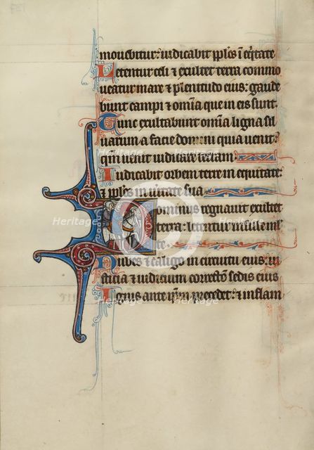 Initial D: The Israelites Greeting David; Bute Psalter, text and illumination about 1285. Creator: Bute Master.