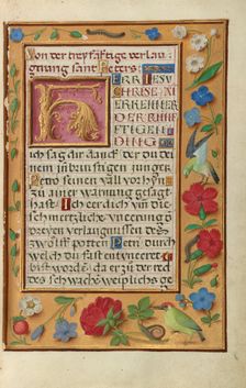 Initial D: The Israelites Greeting David; Bute Psalter, text and illumination about 1285. Creator: Bute Master