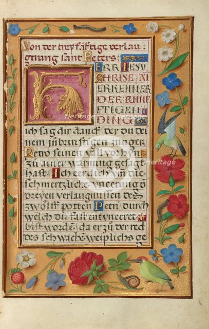 Initial D: The Israelites Greeting David; Bute Psalter, text and illumination about 1285. Creator: Bute Master.
